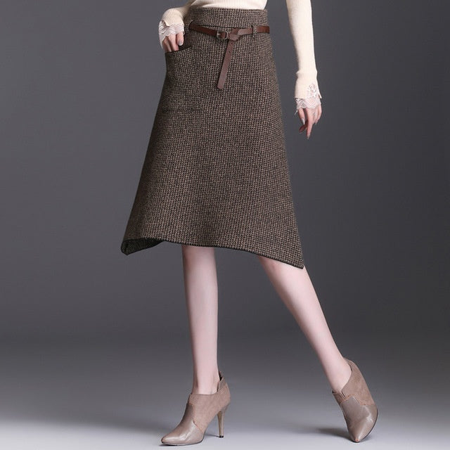 Retro irregular a-line skirt bag hip skirt