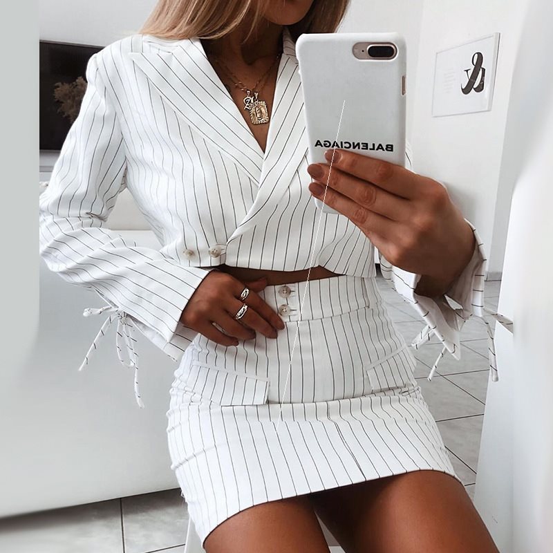 Two-piece striped blazer