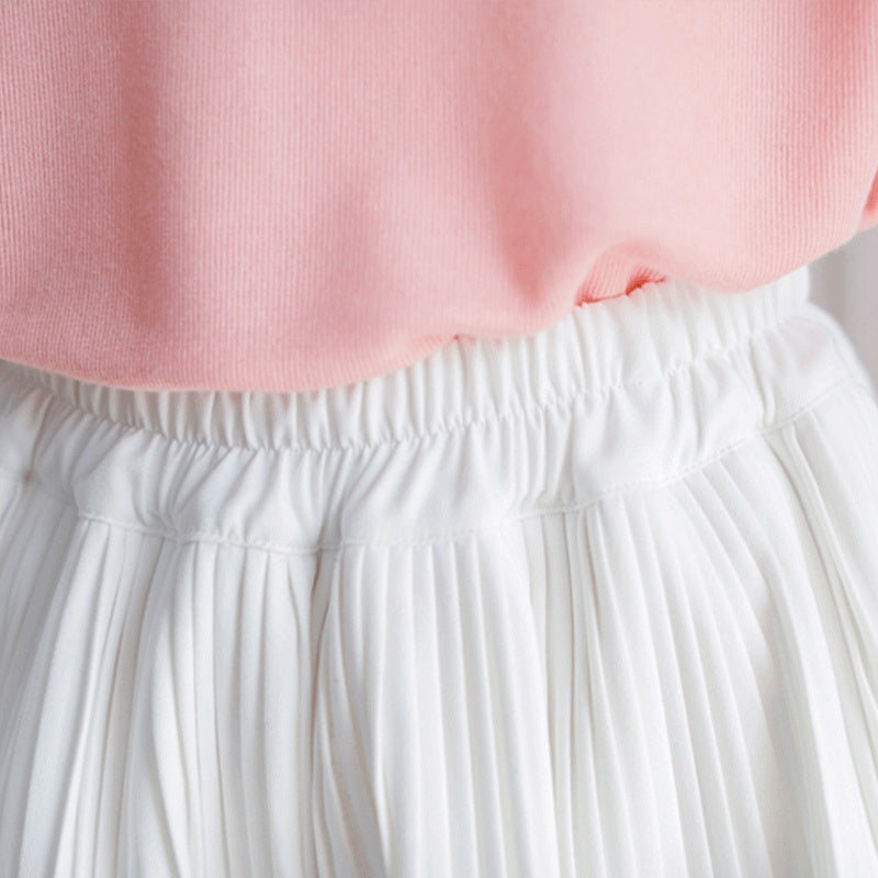 All-match A-line Half-length Pleated Puff Skirt Pants