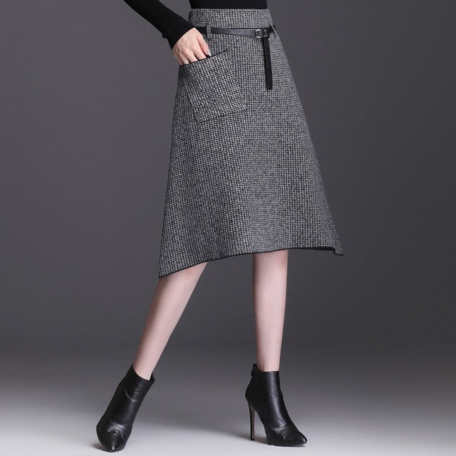 Retro irregular a-line skirt bag hip skirt