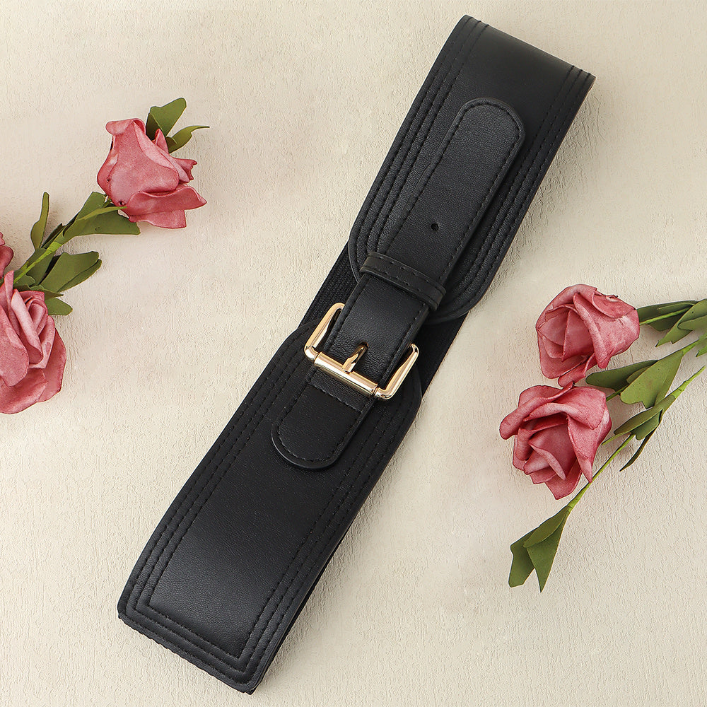 Ladies Elastic Wide Belt Elastic Needle Buckle Waist Cover Commuter Blazer Fall And Winter Accessories
