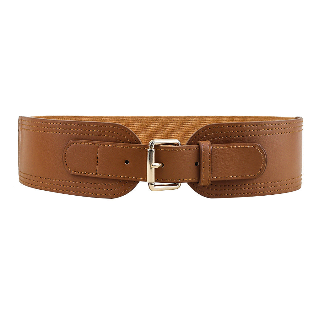 Ladies Elastic Wide Belt Elastic Needle Buckle Waist Cover Commuter Blazer Fall And Winter Accessories