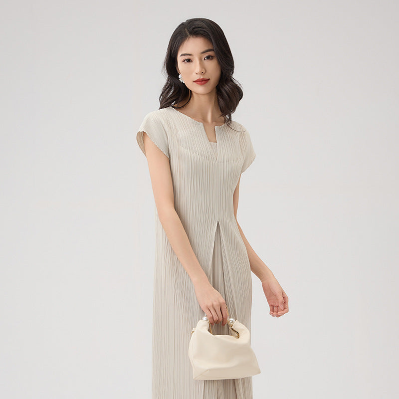Short Sleeve Waist-controlled Elegant Graceful Commuter Dress