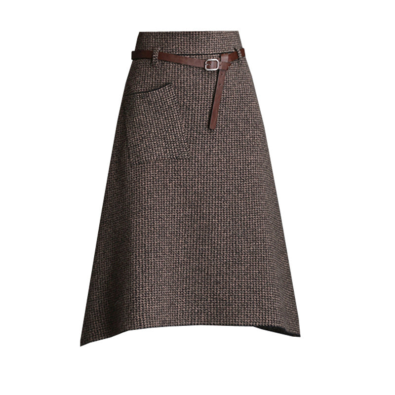 Retro irregular a-line skirt bag hip skirt