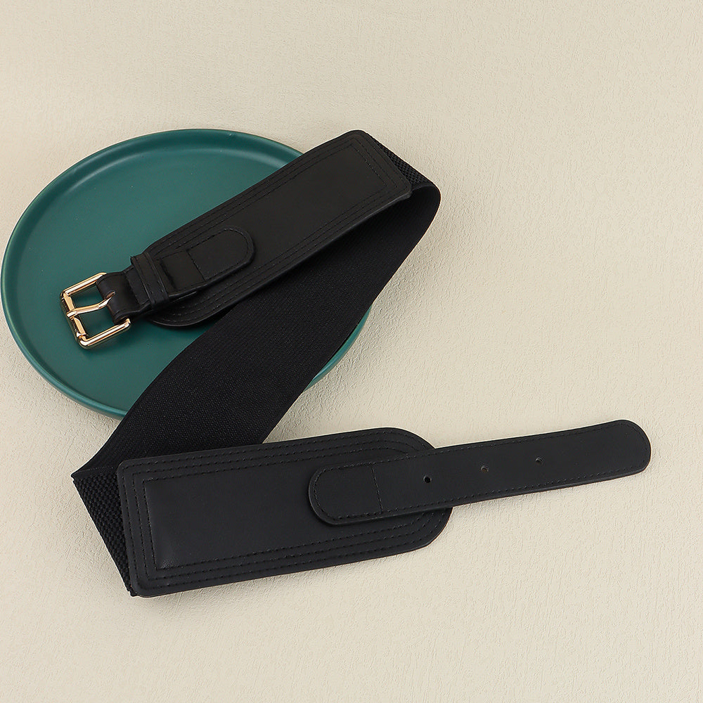 Ladies Elastic Wide Belt Elastic Needle Buckle Waist Cover Commuter Blazer Fall And Winter Accessories