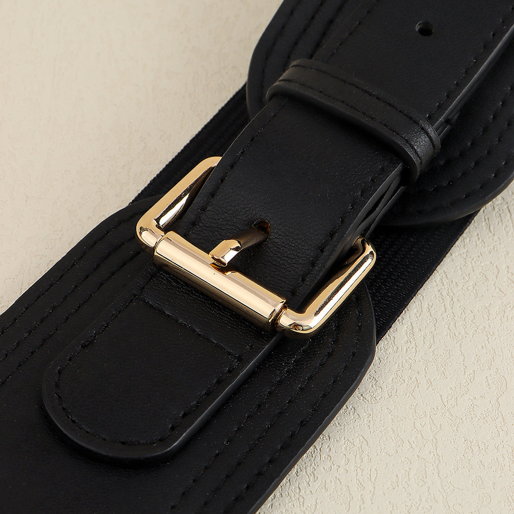 Ladies Elastic Wide Belt Elastic Needle Buckle Waist Cover Commuter Blazer Fall And Winter Accessories
