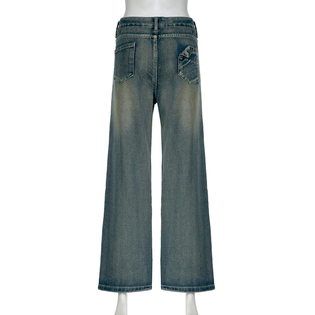 Women’s Baggy Street Style Denim Pants – Vintage Loose Fit Jeans with Pockets