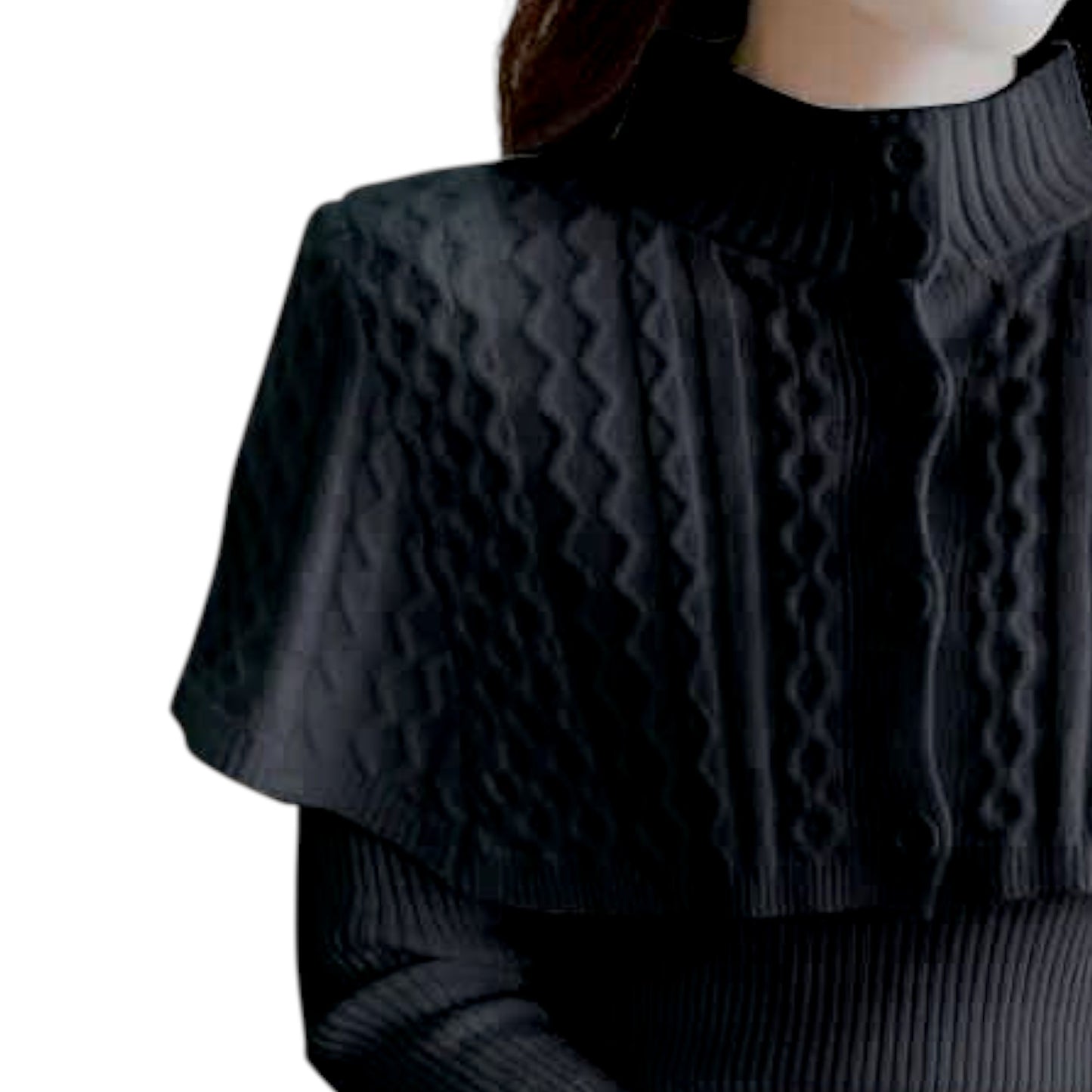 Women's Half Turtleneck Western Style Cable-knit Sweater Top