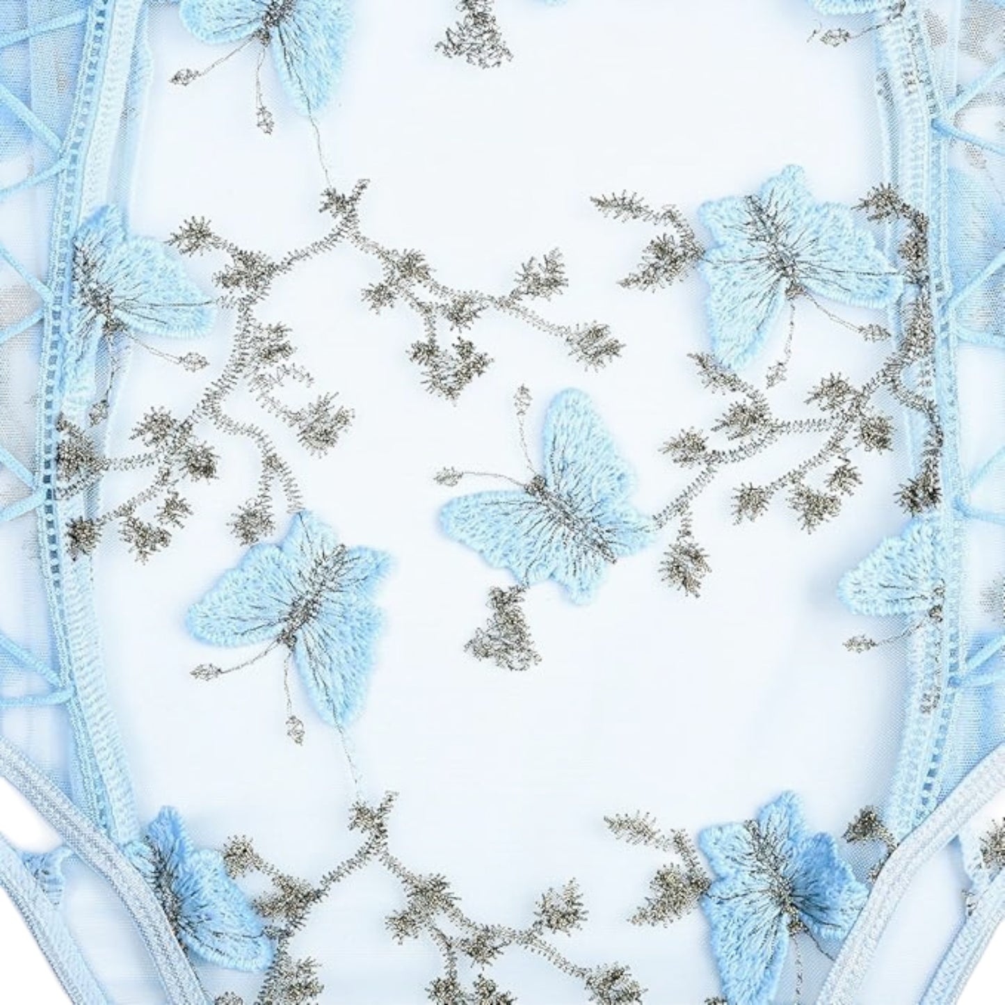 Butterfly Lace Bodysuit – Elegant Short Sleeve Women’s Pullover