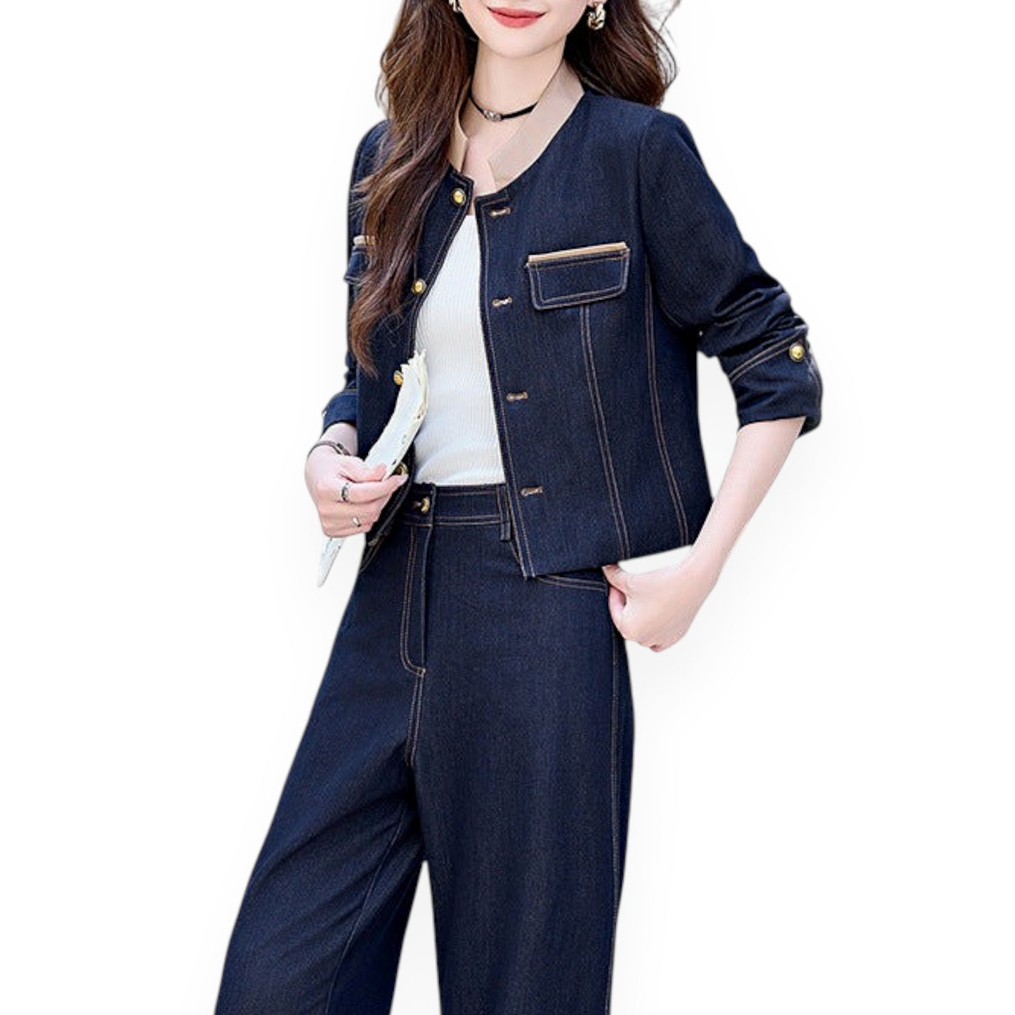Elegant Office Denim Shirt – Business Casual Top for Women