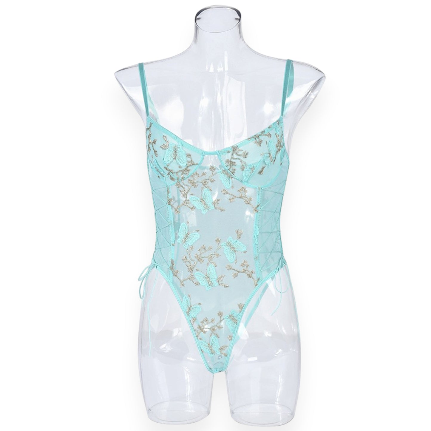 Butterfly Lace Bodysuit – Elegant Short Sleeve Women’s Pullover