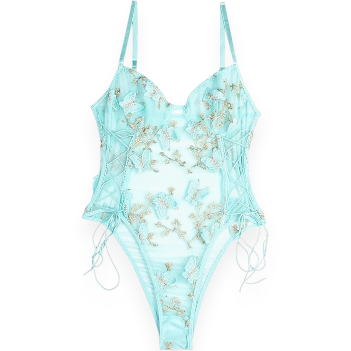 Butterfly Lace Bodysuit – Elegant Short Sleeve Women’s Pullover