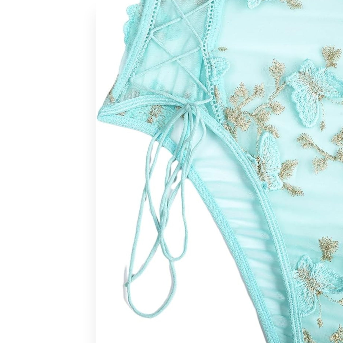 Butterfly Lace Bodysuit – Elegant Short Sleeve Women’s Pullover