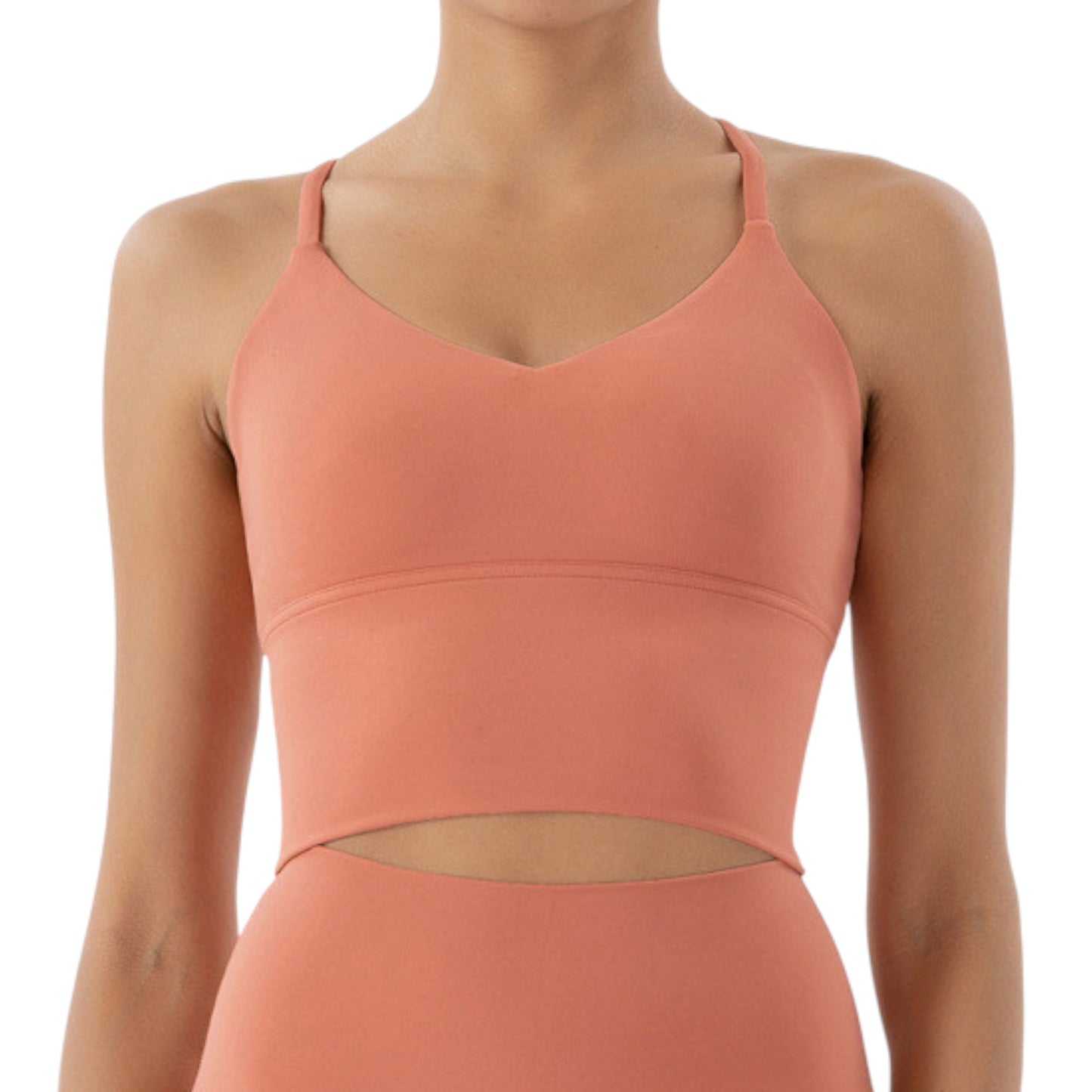 Nude Yoga Vest for Women – Breathable Fitness Sports Bra with Beautiful Back Design
