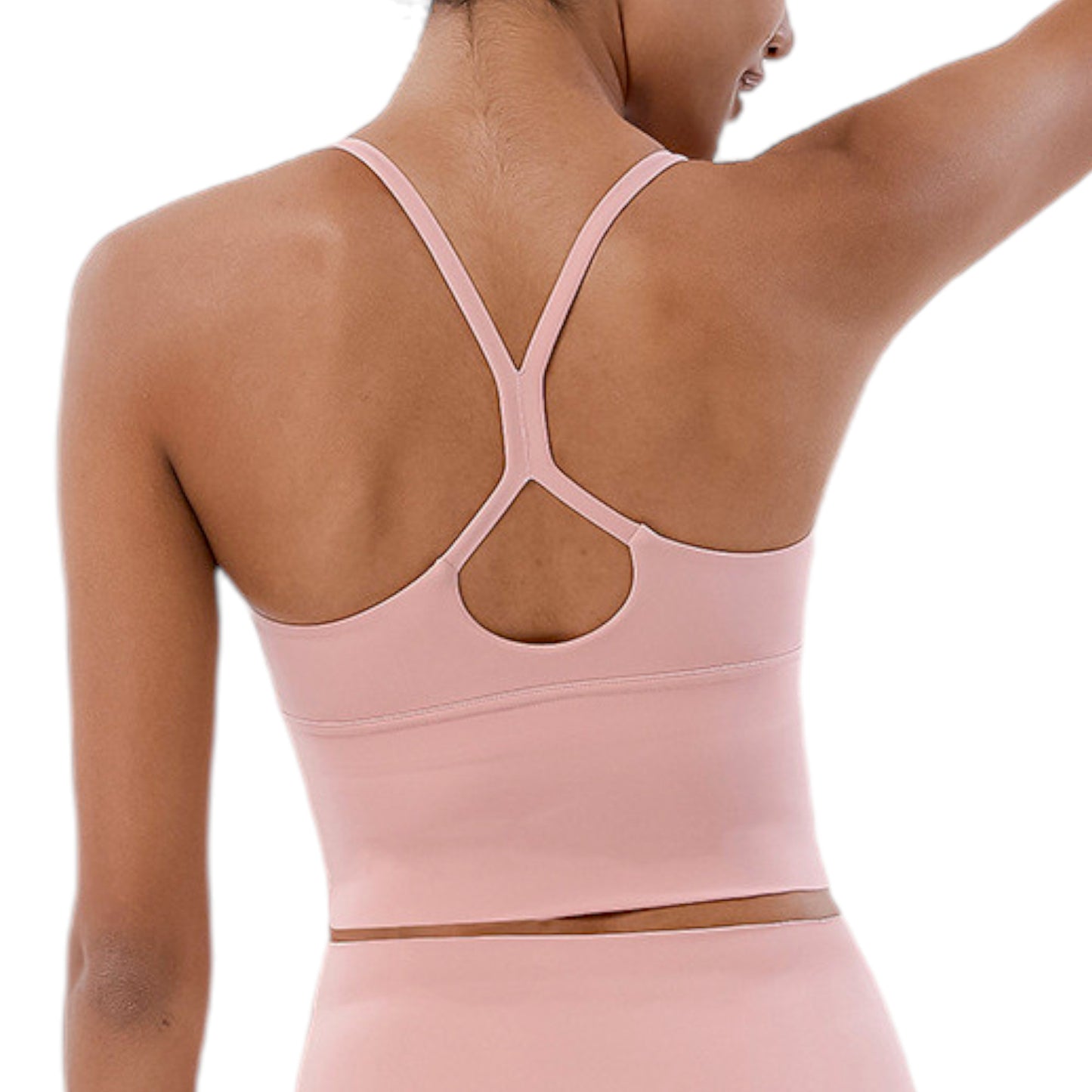 Nude Yoga Vest for Women – Breathable Fitness Sports Bra with Beautiful Back Design