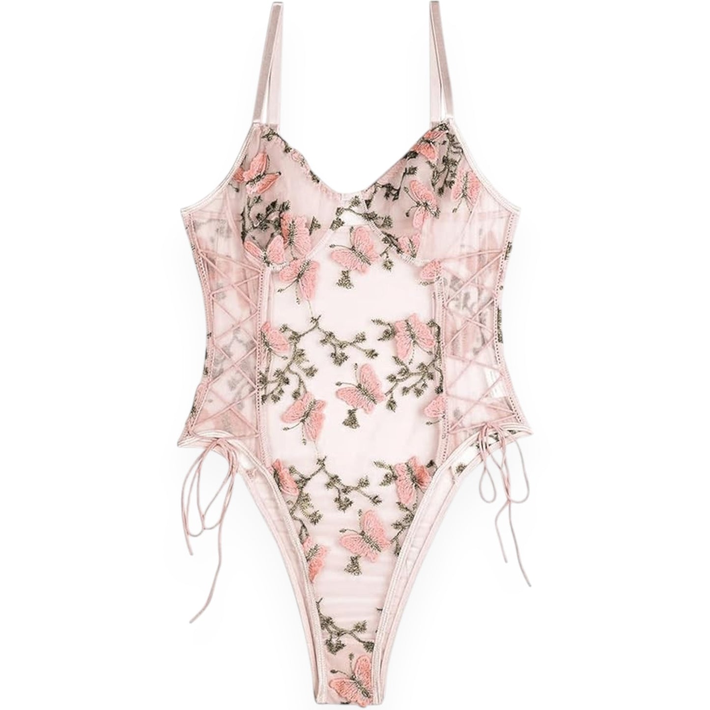 Butterfly Lace Bodysuit – Elegant Short Sleeve Women’s Pullover