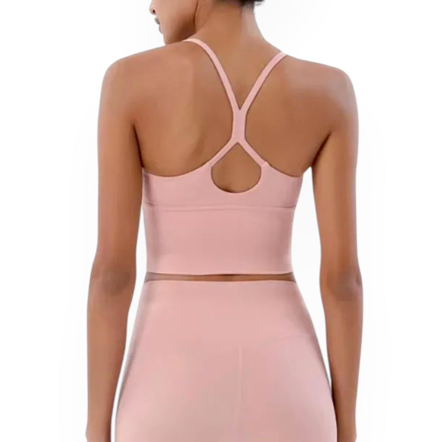 Nude Yoga Vest for Women – Breathable Fitness Sports Bra with Beautiful Back Design
