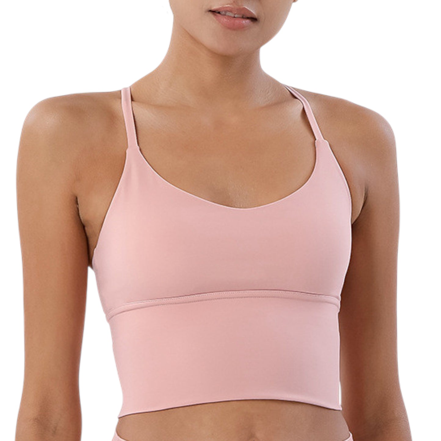 Nude Yoga Vest for Women – Breathable Fitness Sports Bra with Beautiful Back Design