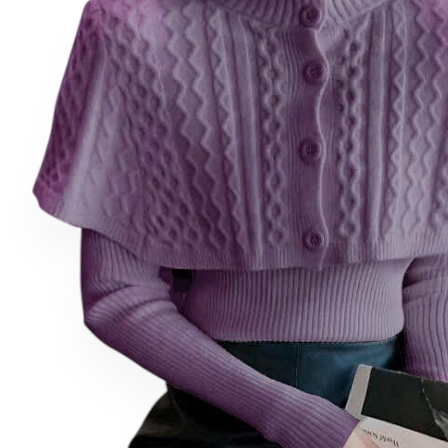 Women's Half Turtleneck Western Style Cable-knit Sweater Top