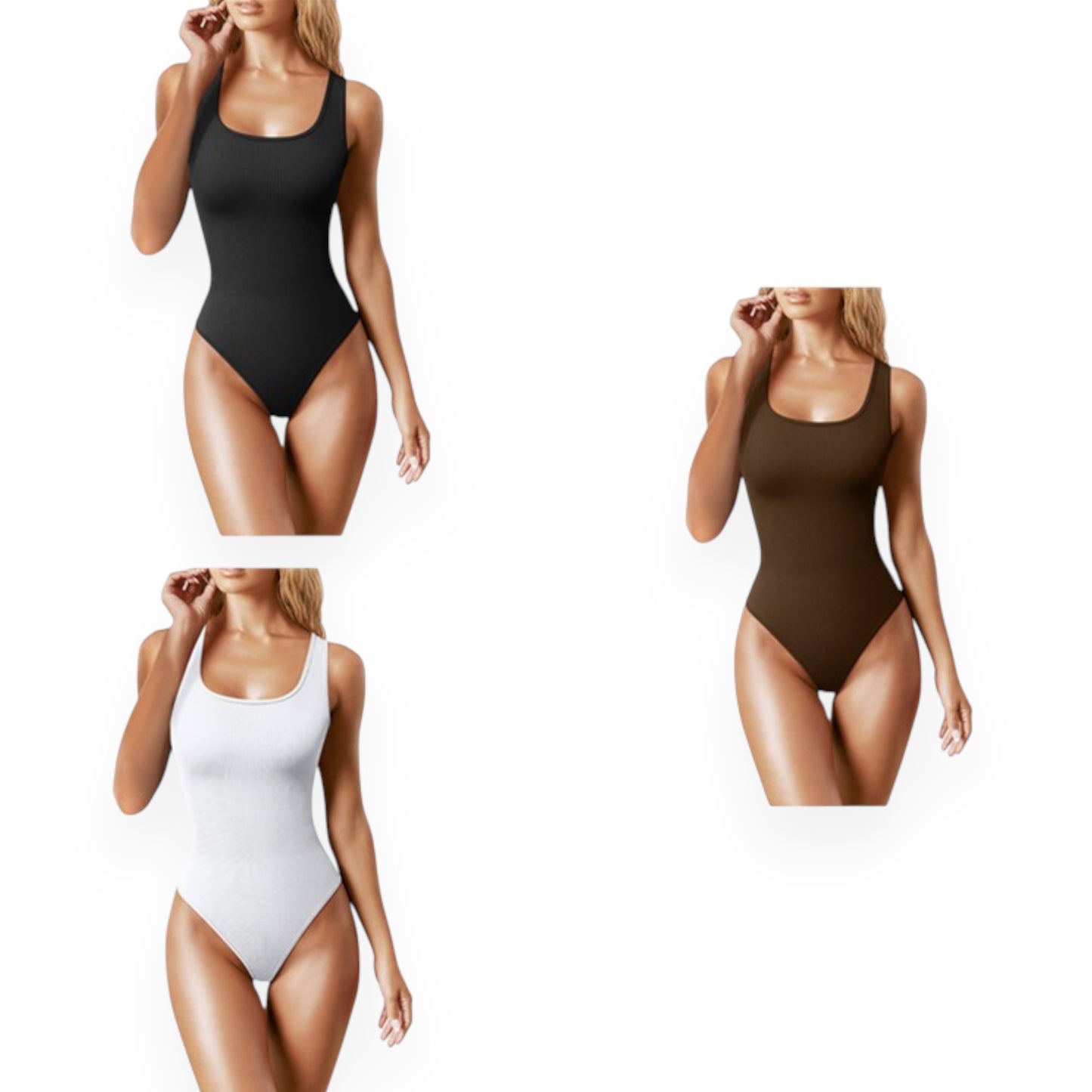 Women’s Square Neck Bodysuit – Sleeveless Solid Color Backless Cami Bodysuit Top for Spring Summer Fall Outfits