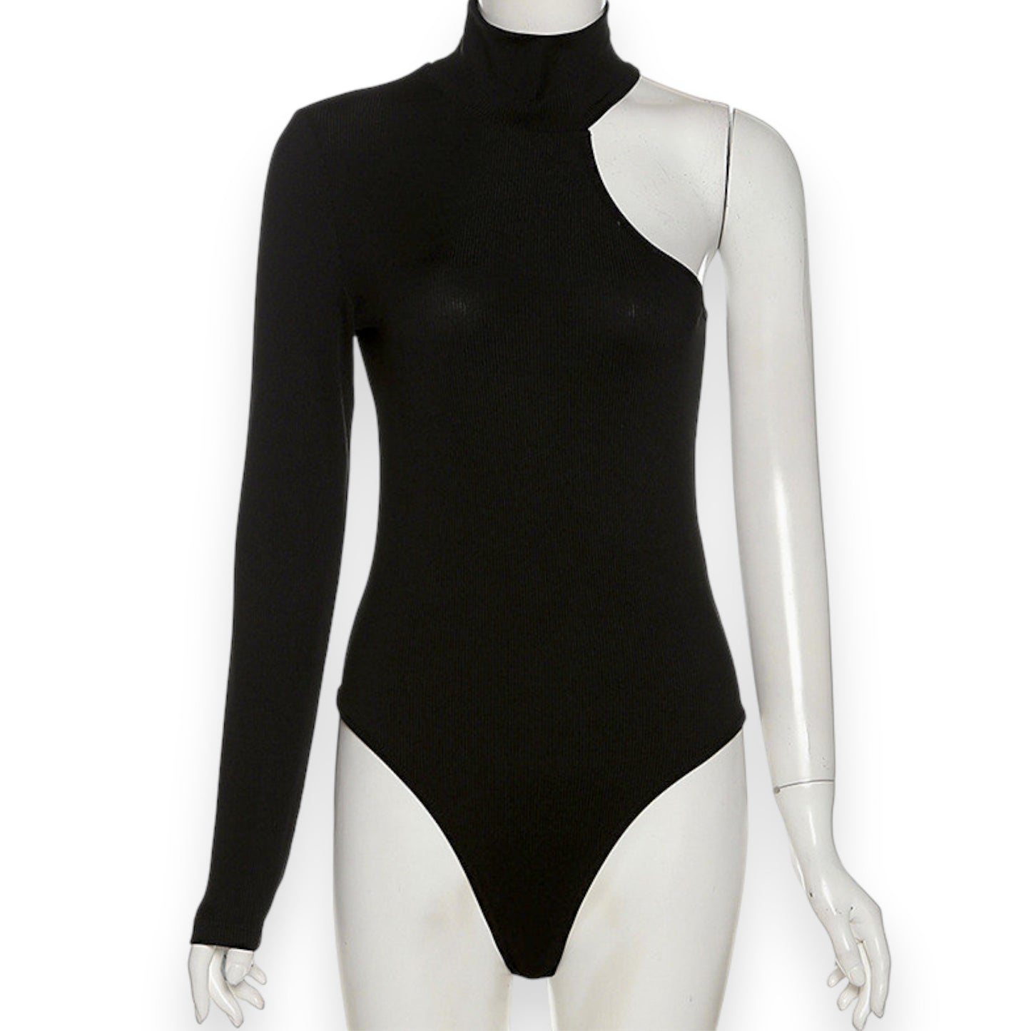 Hot Girl French Style One Shoulder Top – Slim Bodysuit with Long Sleeves