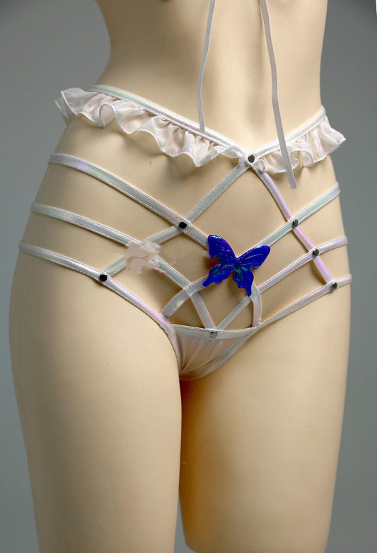 Colorful Butterfly Forest Strap Full Bodysuit