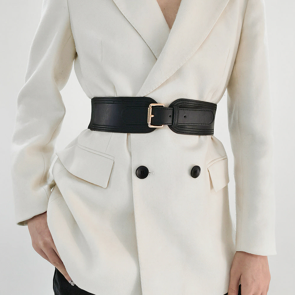 Ladies Elastic Wide Belt Elastic Needle Buckle Waist Cover Commuter Blazer Fall And Winter Accessories