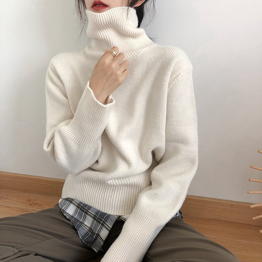 Women’s Cotton Pullover Sweater – Loose Fit Round Neck Long Sleeve Knitwear
