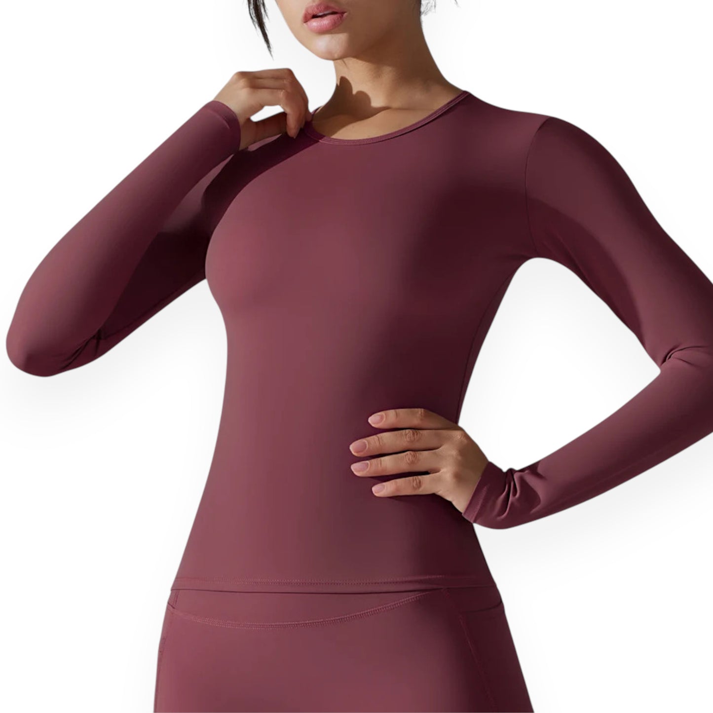 Women’s Breathable Nylon Spandex Active Top – Stretchy Pullover Sports Shirt for Running, Cycling & Fitness