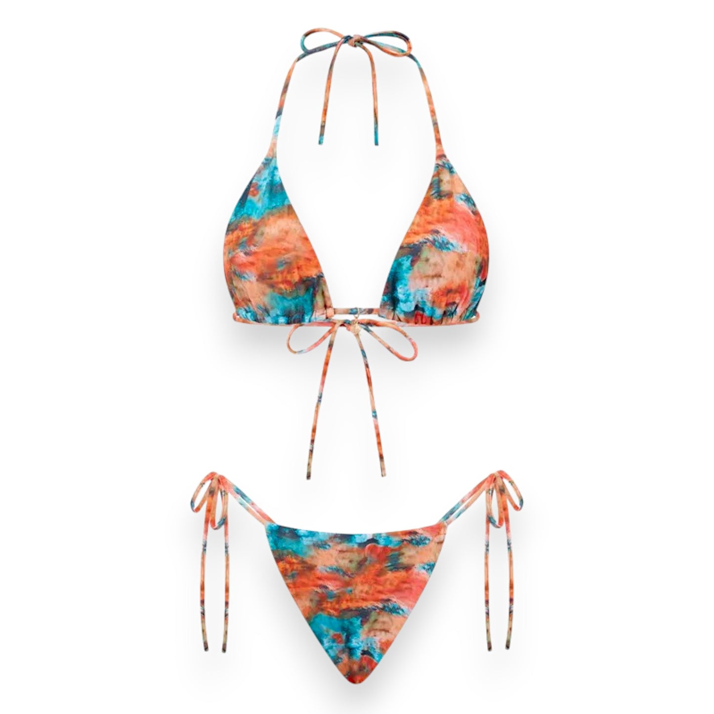 Women's Halter Bikini Top with Tie Side Thong – Sexy Triangle Two Piece Swimsuit