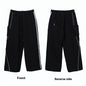Black Asymmetric Stitching Sports Pants Long-sleeved Top