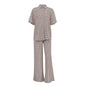 Women's Summer Printed Short-sleeved Shirt And Trousers Suit