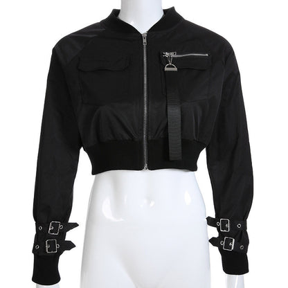 Long Sleeve Zip Jacket High Waist Jacket