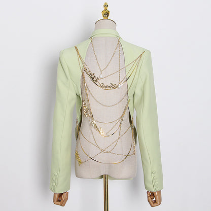 Sexy big backless chain blazer