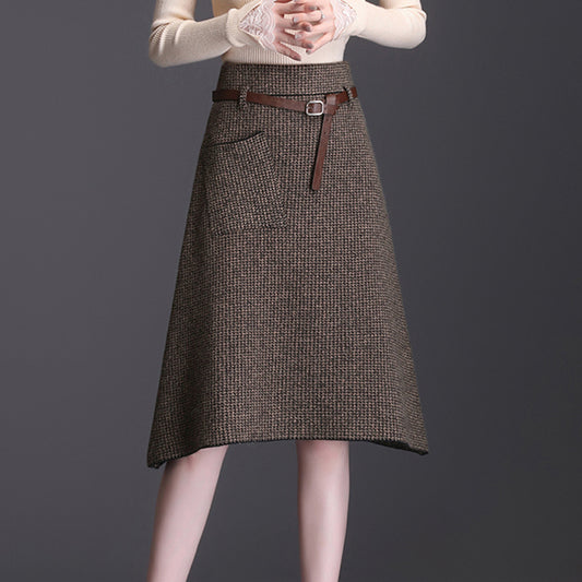Retro irregular a-line skirt bag hip skirt