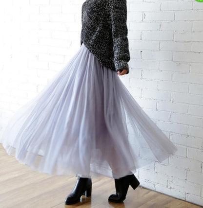 Mesh half length skirt Spring and summer Korean skirt Tutu skirt