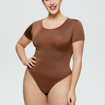 Women’s Slim Fit Round Neck Bodysuit – Long & Short Sleeve