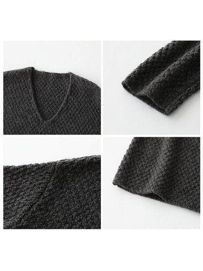 Autumn Loose V-neck Wool Sweater