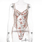 Autumn Lace Embroidery Sexy Body Shaping Bodysuit