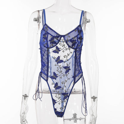 Autumn Lace Embroidery Sexy Body Shaping Bodysuit