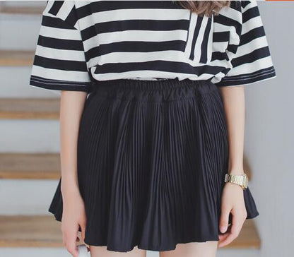 All-match A-line Half-length Pleated Puff Skirt Pants