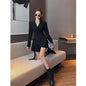 Blazer Dress Women Mini Dress Female One-piece Dress Sashes Long Sleeve