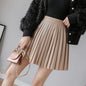 High Waist Small Leather Skirt A-line Skirt Women's Anti-empty
