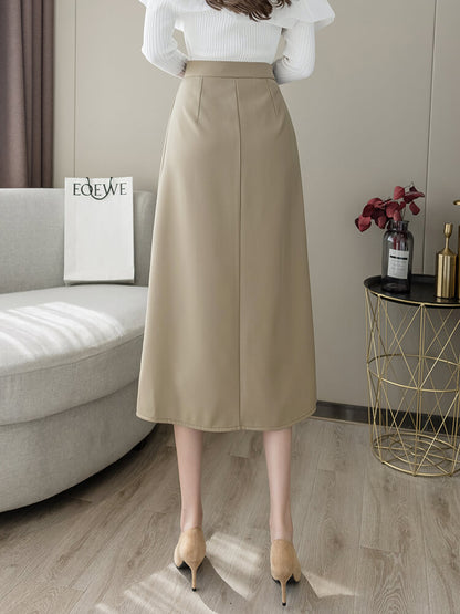 Irregular Pleated Skirt And Umbrella Skirt Mid-length High Waist