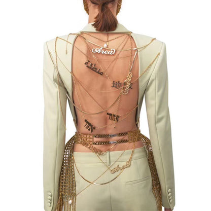 Sexy big backless chain blazer