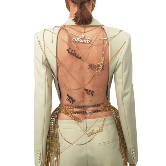 Sexy big backless chain blazer