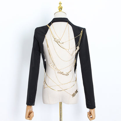 Sexy big backless chain blazer