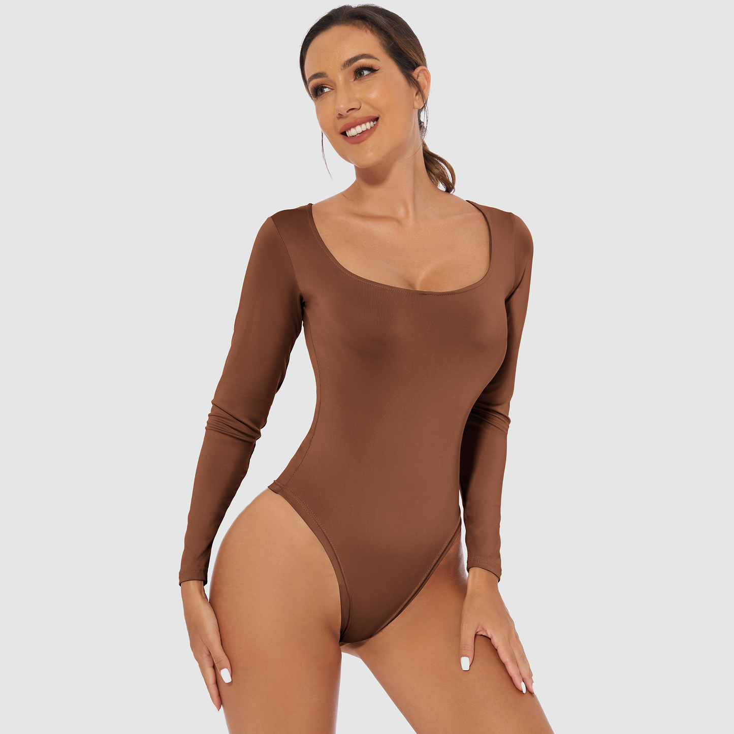 Women’s Slim Fit Round Neck Bodysuit – Long & Short Sleeve