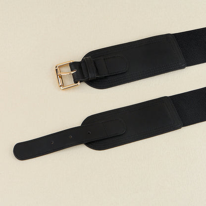 Ladies Elastic Wide Belt Elastic Needle Buckle Waist Cover Commuter Blazer Fall And Winter Accessories
