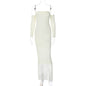 Women's Woolen Elegant Slim-fit Tassel Dress With Long Sleeves
